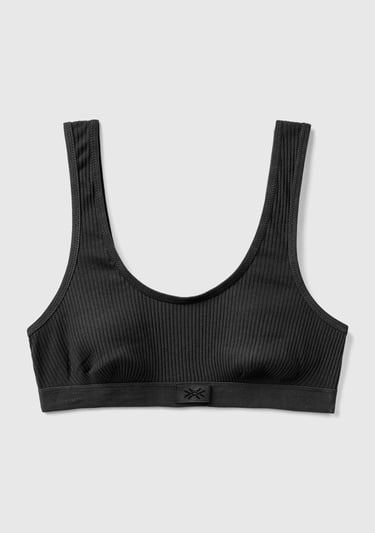  Kadın Siyah Benetton Logolu Spor Sütyen