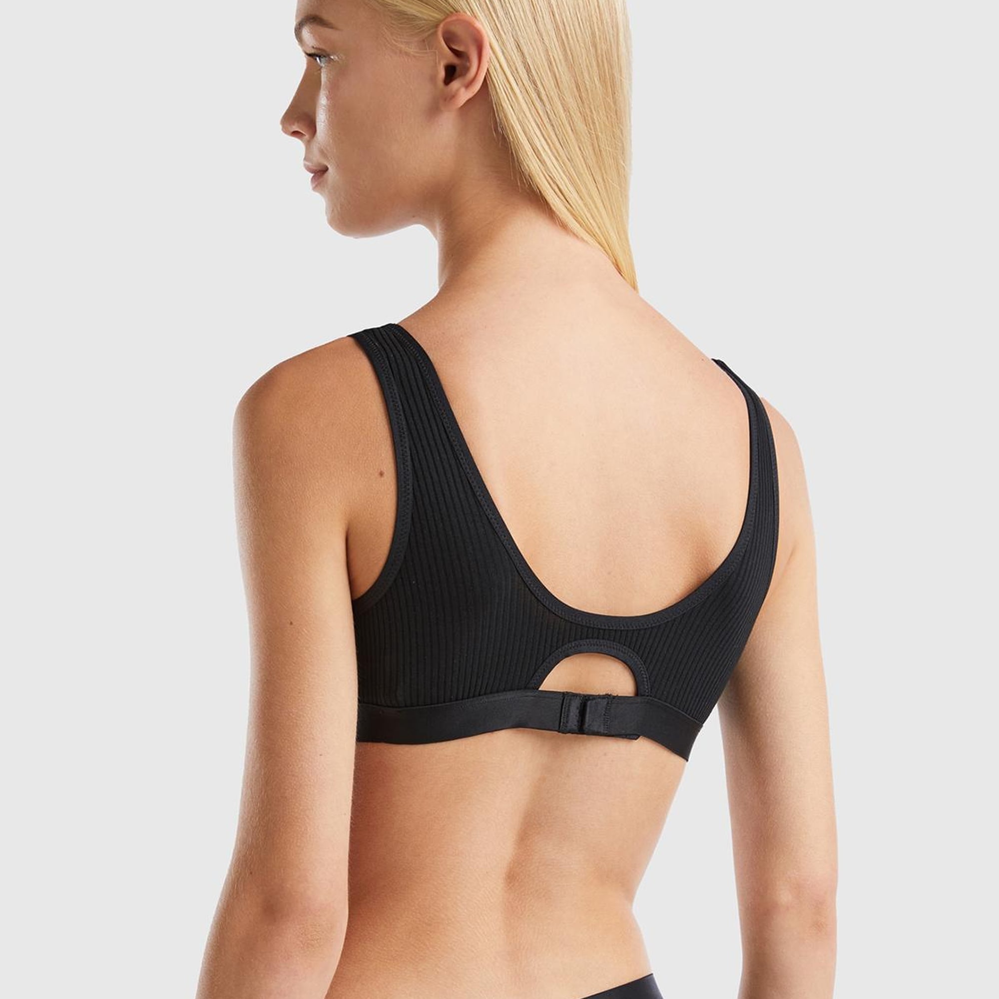 Kadın Siyah Benetton Logolu Spor Sütyen