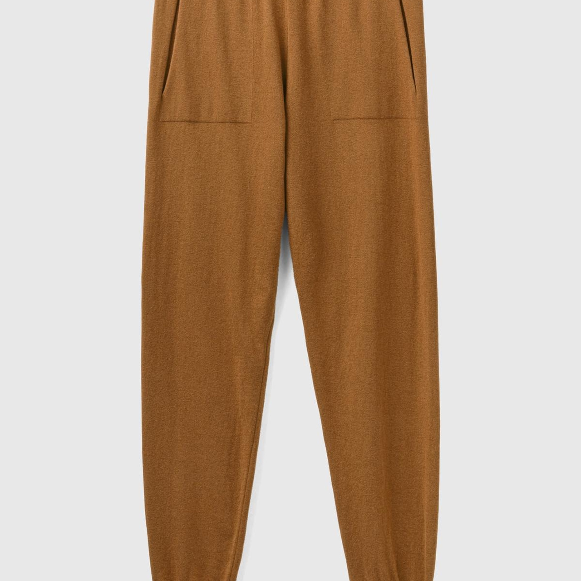 Kadın Taba Paçası Lastikli Kaşmir Karışım Pantolon