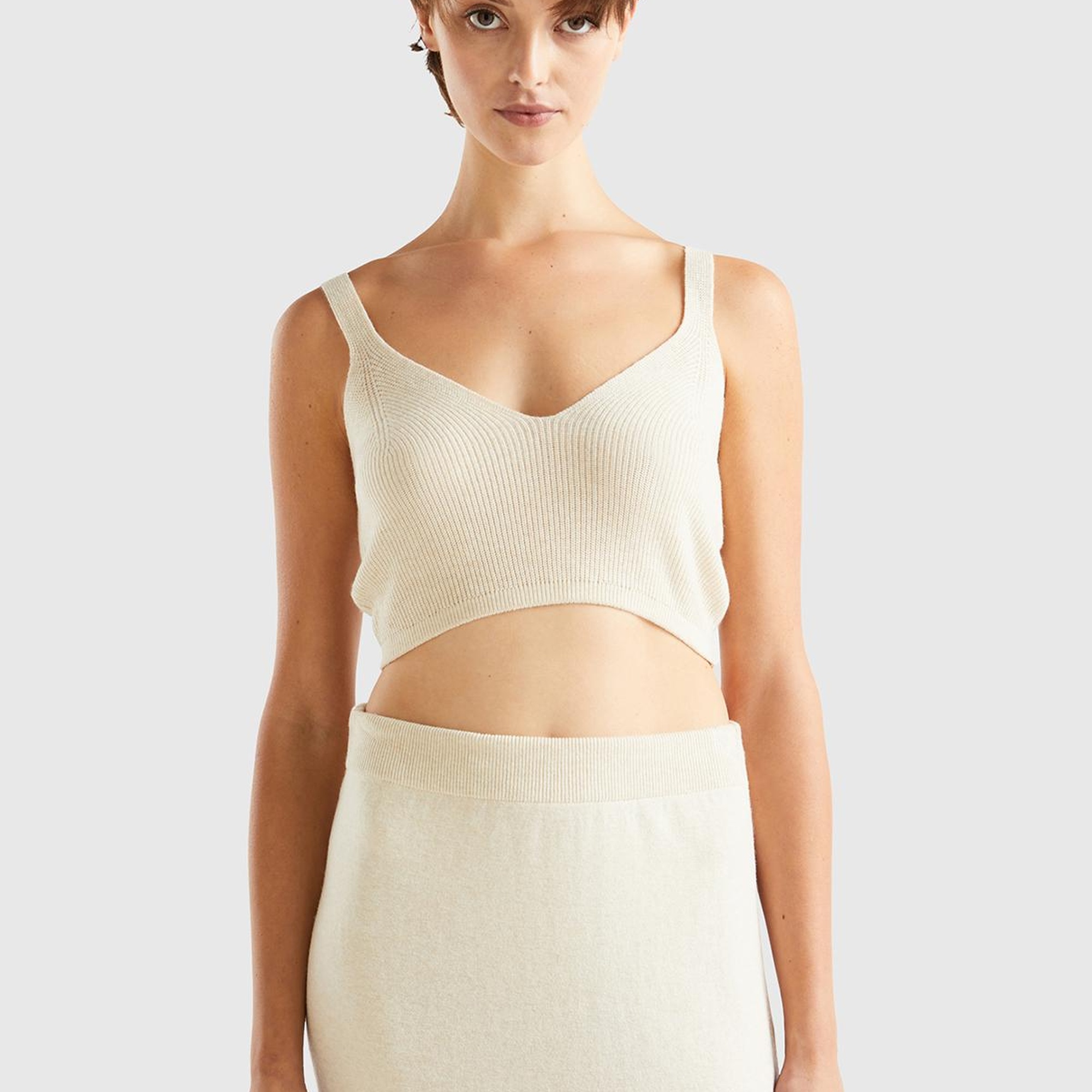 Kadın Bej Kaşmir Karışım Bralet