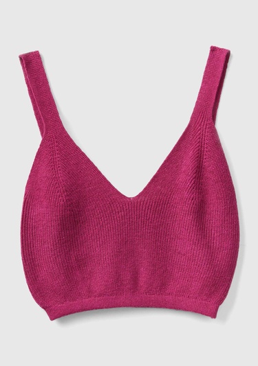  Kadın Fuşya Kaşmir Karışım Bralet