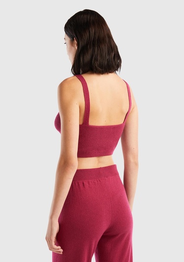 Kadın Fuşya Kaşmir Karışım Bralet