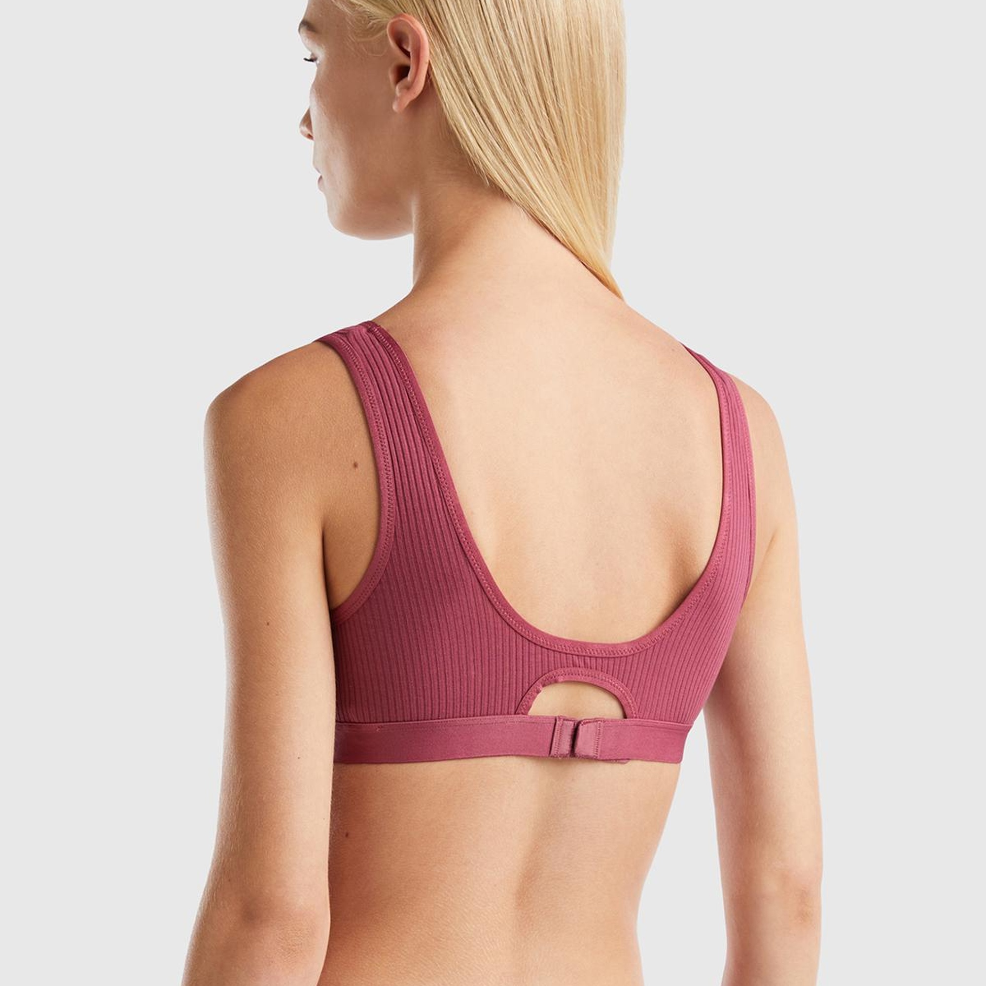 Kadın Bordo Benetton Logolu Spor Sütyen