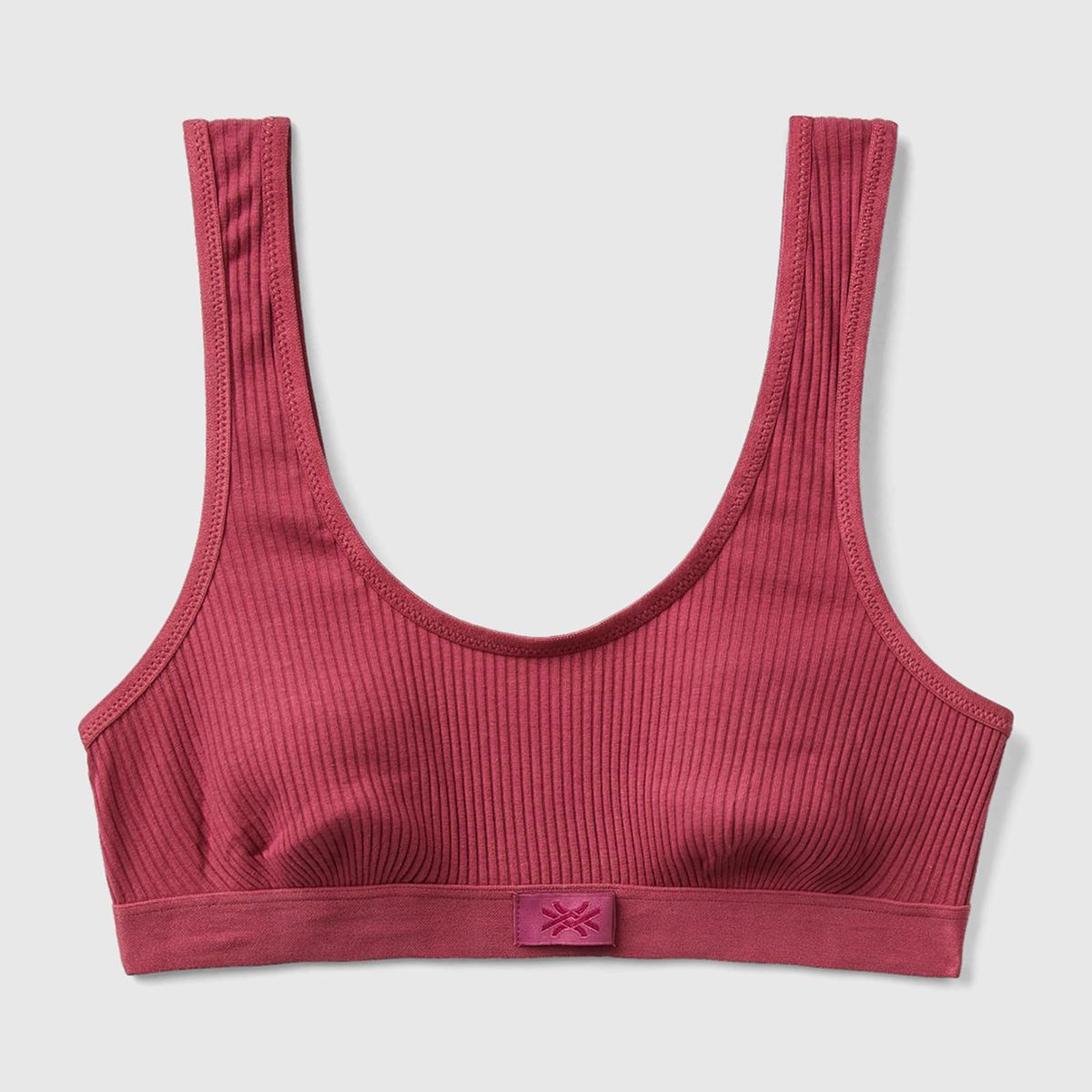 Kadın Bordo Benetton Logolu Spor Sütyen