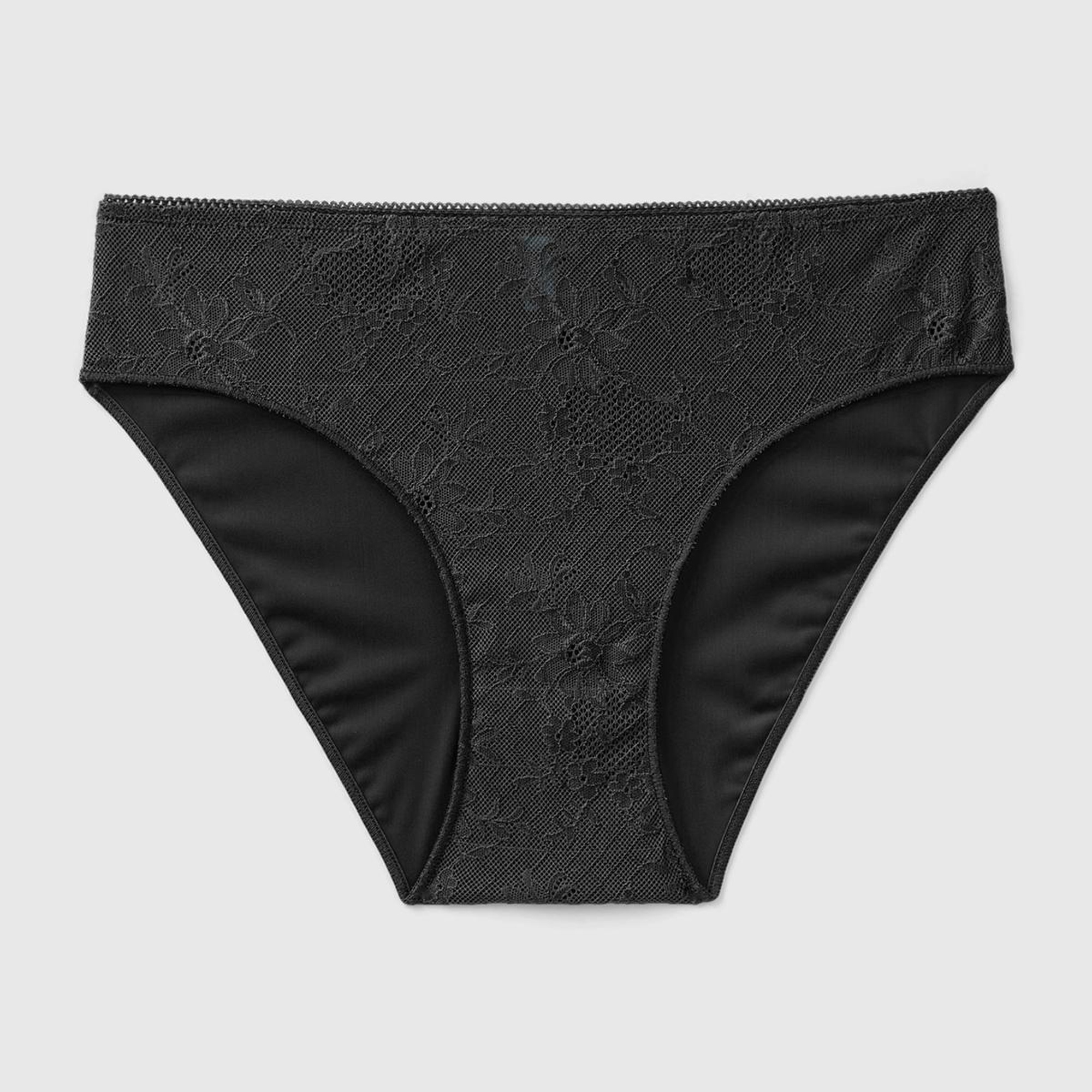 Kadın Siyah Dantelli Slip Külot