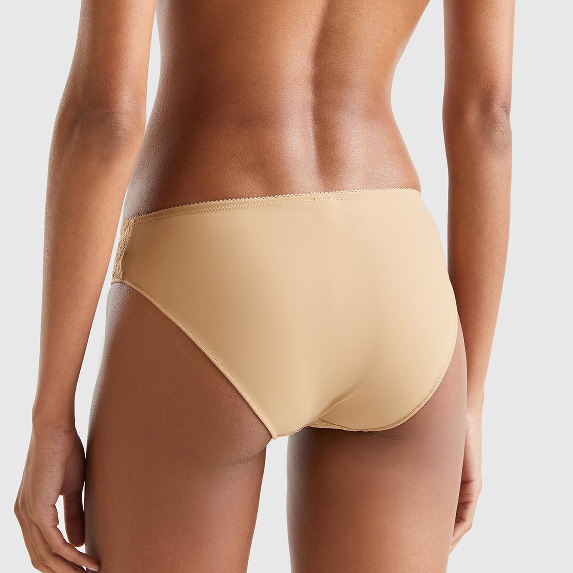 Kadın Taba Dantelli Slip Külot