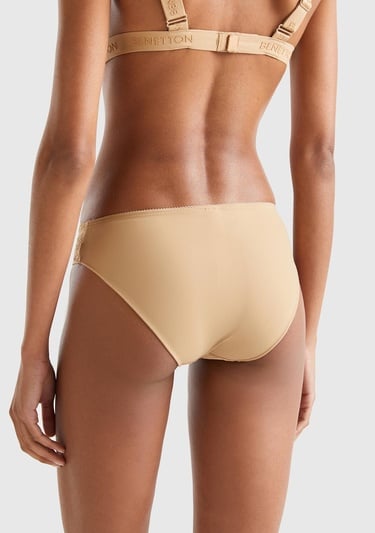  Kadın Taba Dantelli Slip Külot