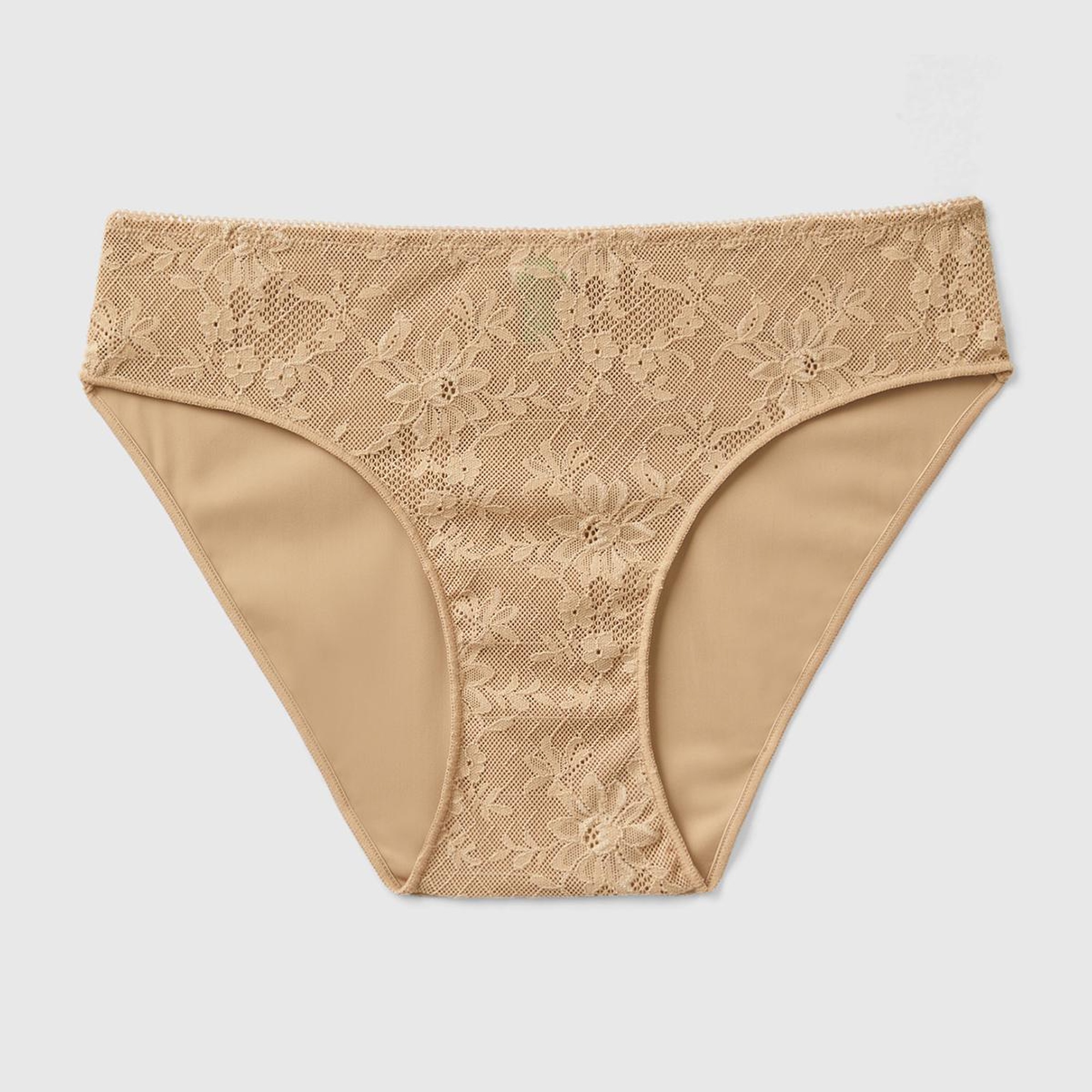 Kadın Taba Dantelli Slip Külot