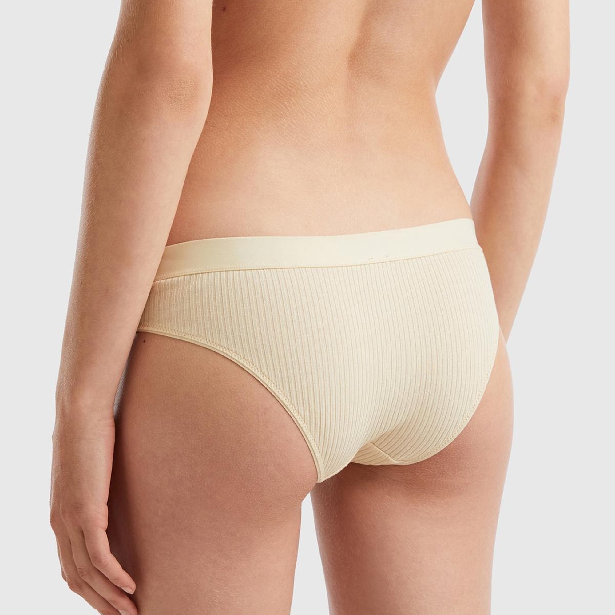 Kadın Bej Benetton Logolu Hipster Külot