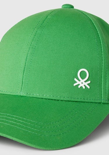  Erkek Çocuk Fıstık Yeşili Önü Logo Baskılı Kep Şapka