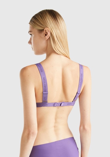  Kadın Mor Dantelli Üçgen Sütyen