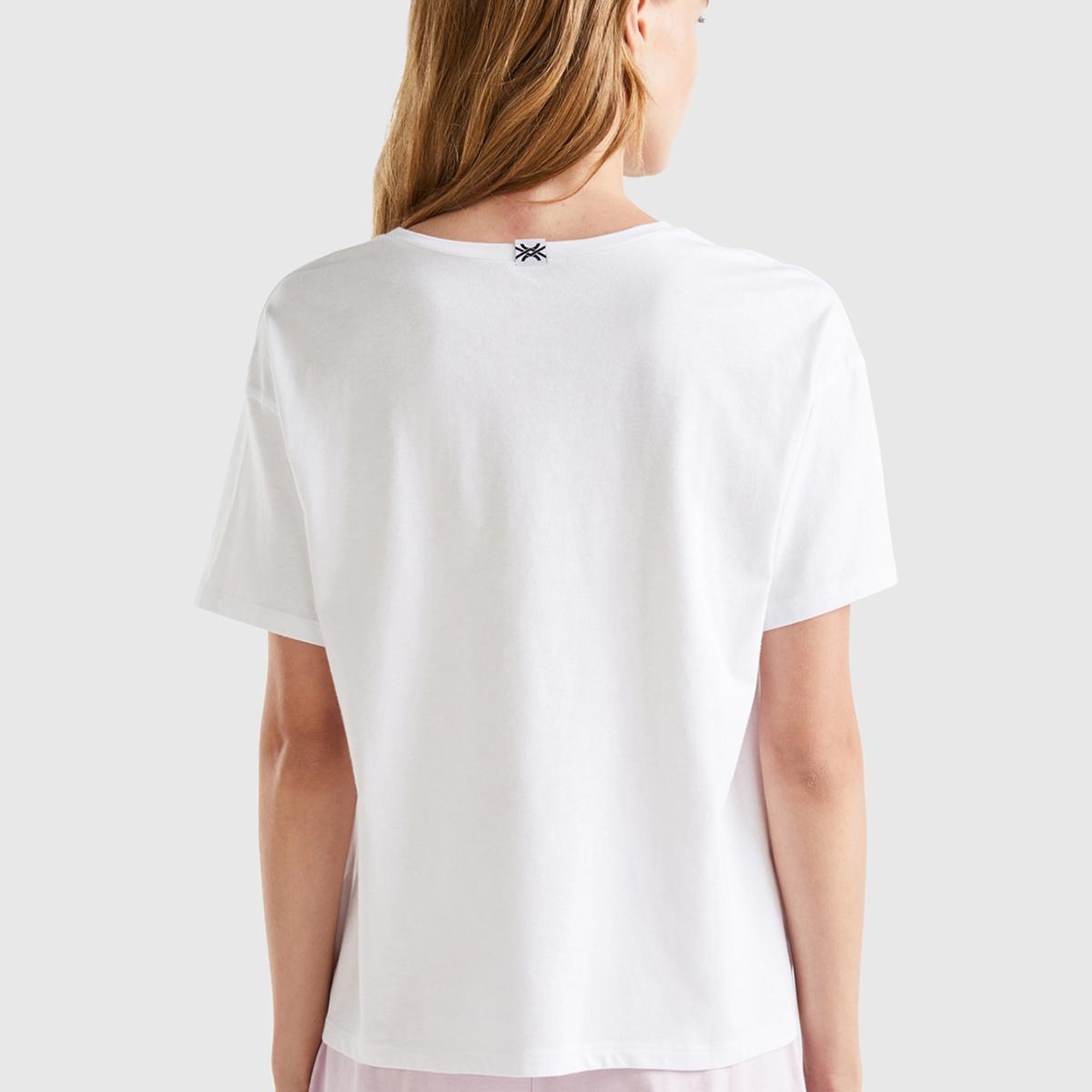 Kadın Beyaz Slogan Baskılı T-Shirt