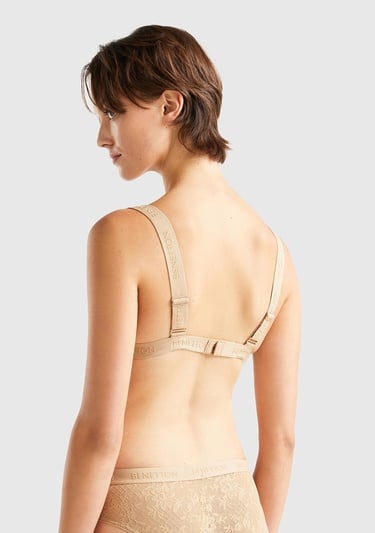  Kadın Taba Dantelli Üçgen Sütyen