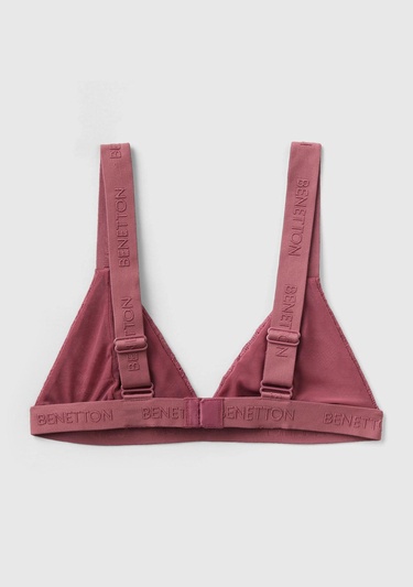  Kadın Bordo Dantelli Üçgen Sütyen