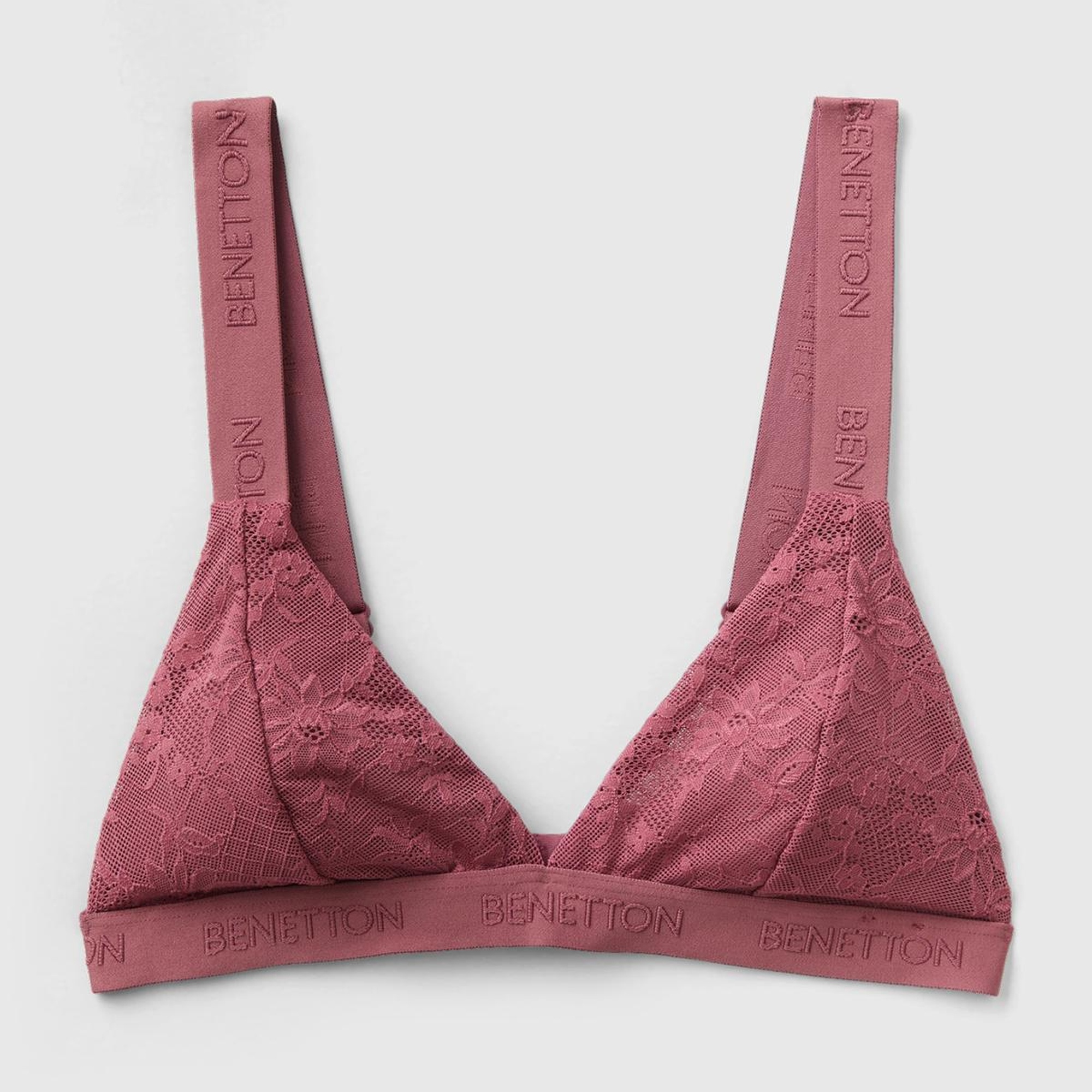 Kadın Bordo Dantelli Üçgen Sütyen