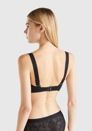  Kadın Siyah Dantelli Balkonet Sütyen