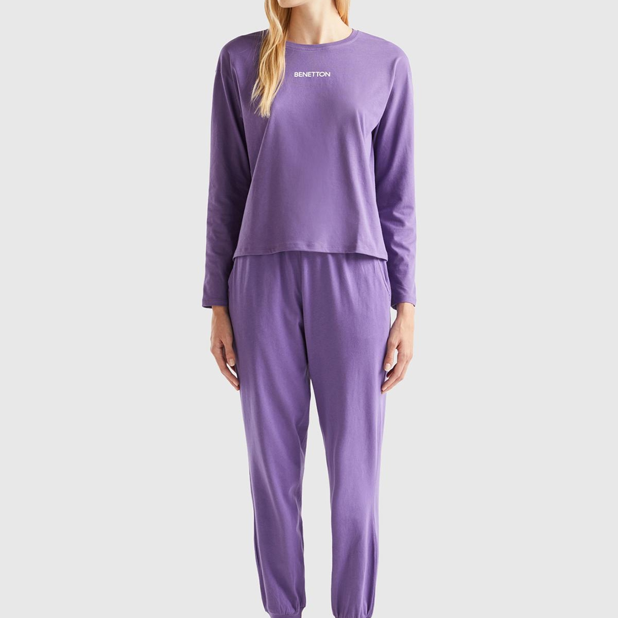 Kadın Mor Slogan Baskılı T-Shirt