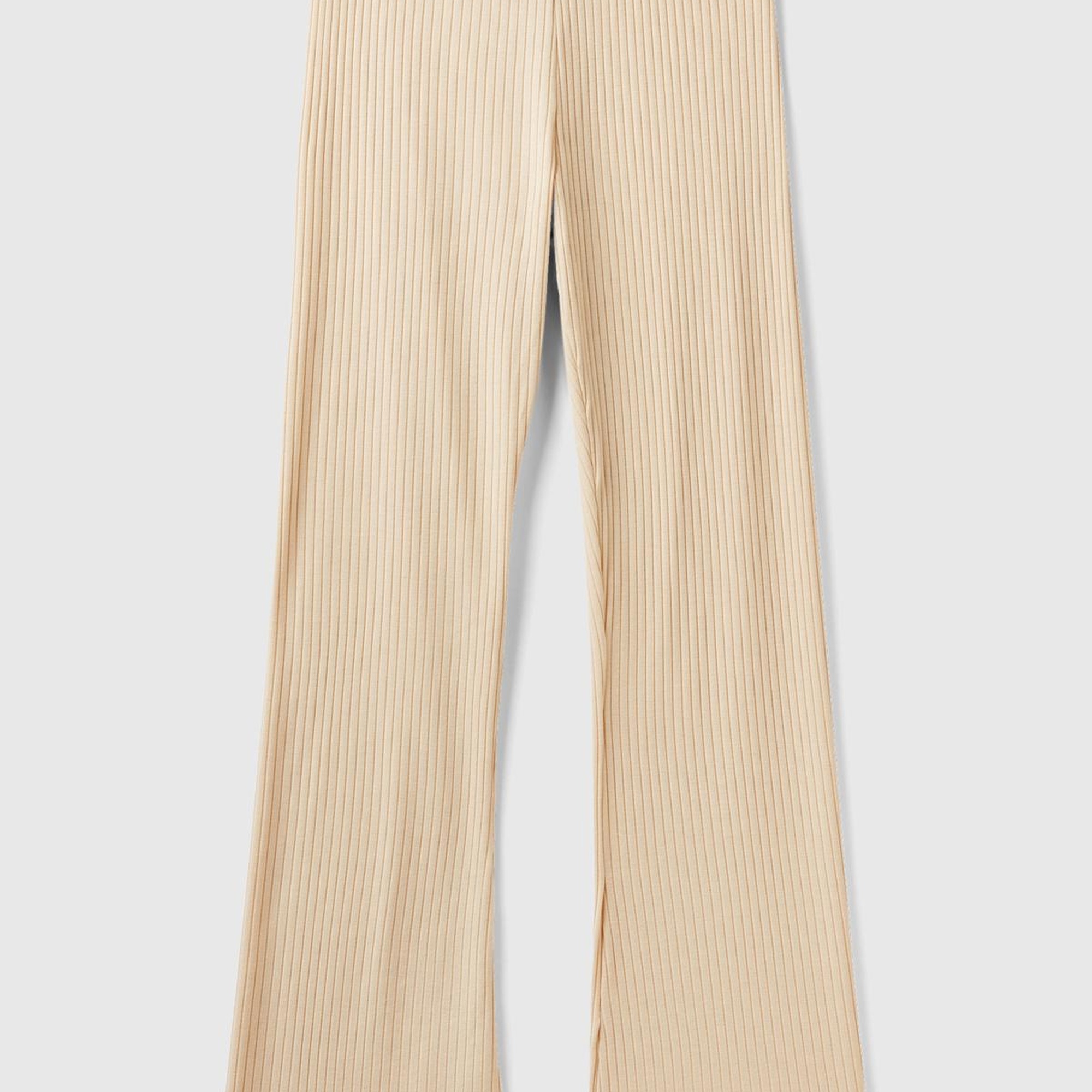 Kadın Bej Geniş Paça Pantolon