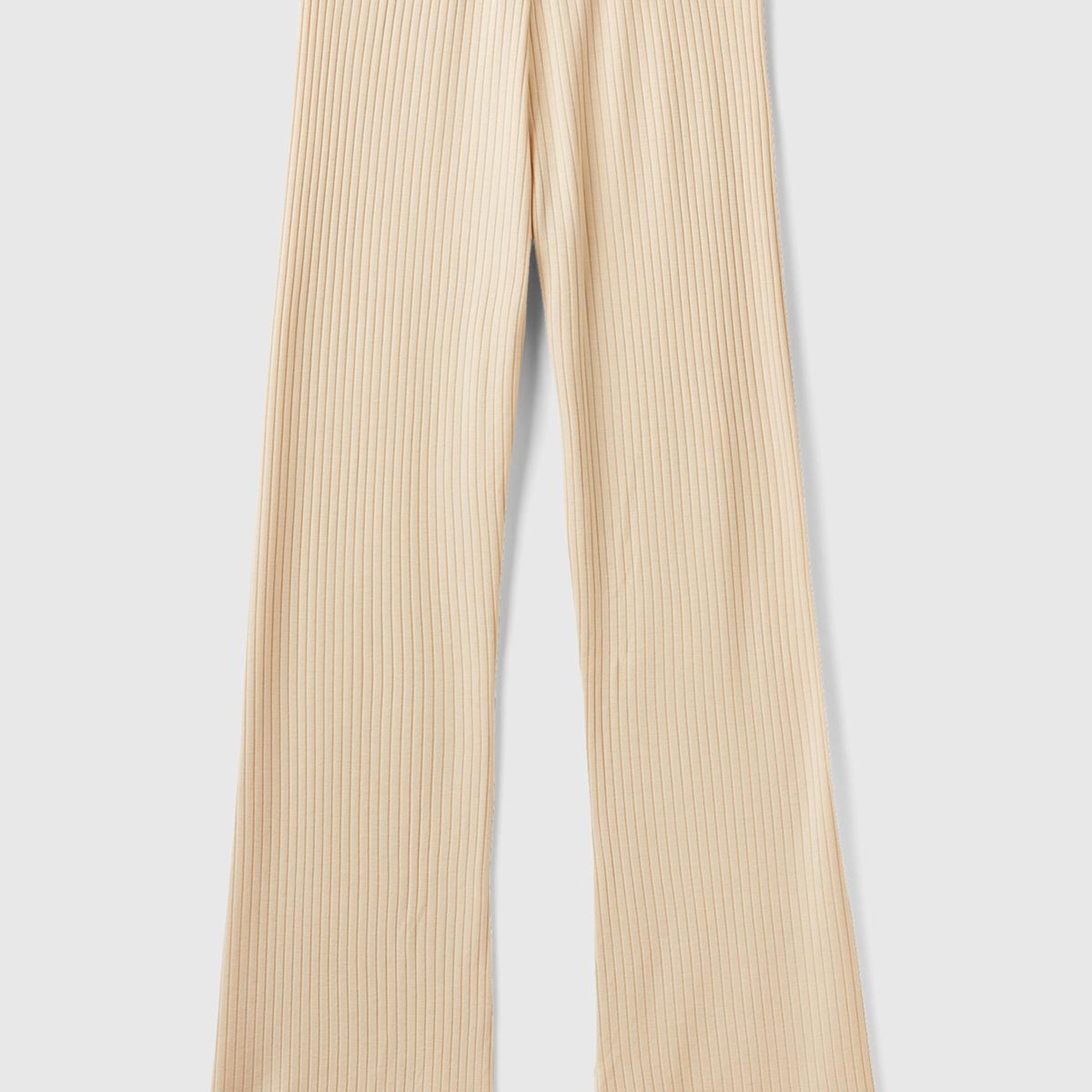 Kadın Bej Geniş Paça Pantolon