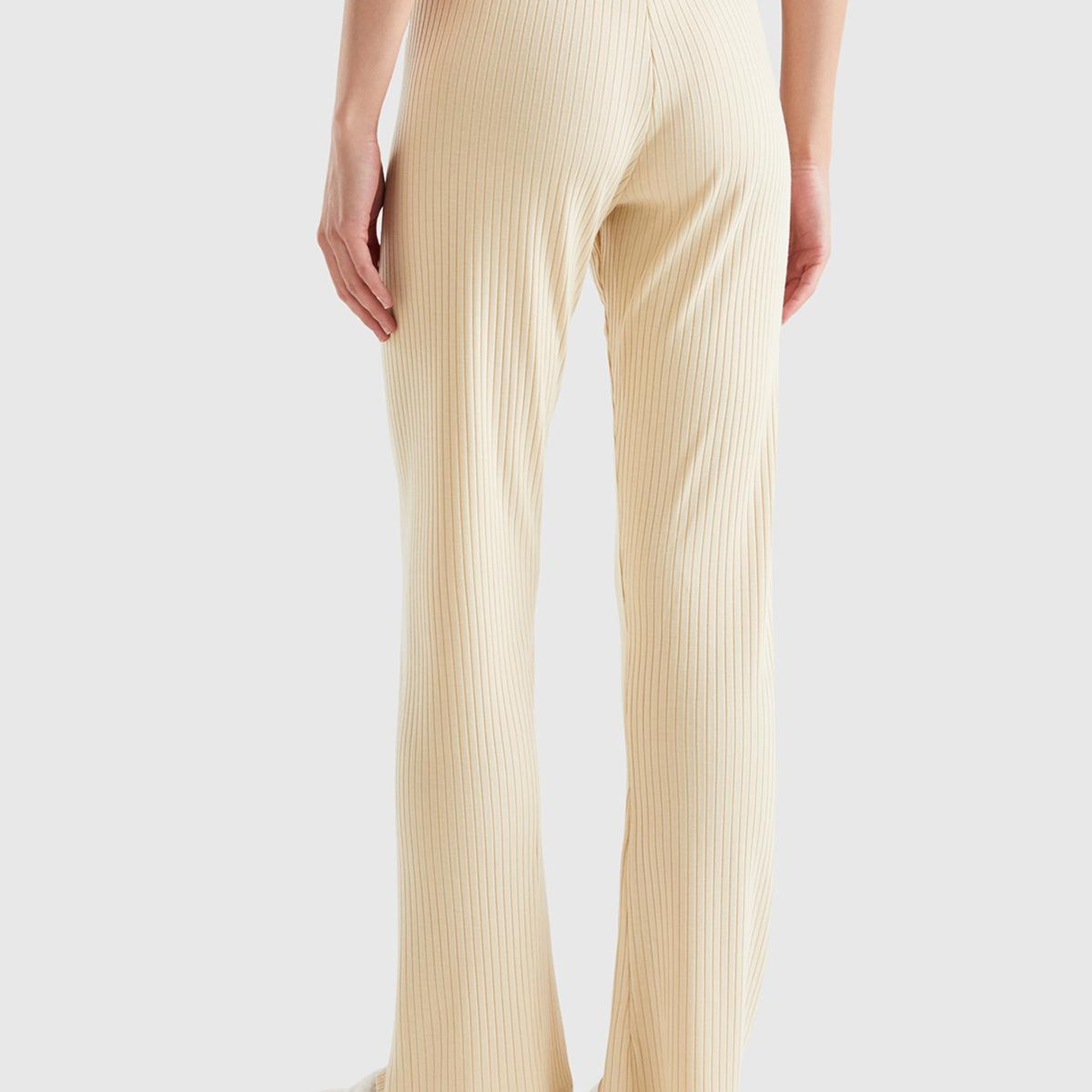 Kadın Bej Geniş Paça Pantolon