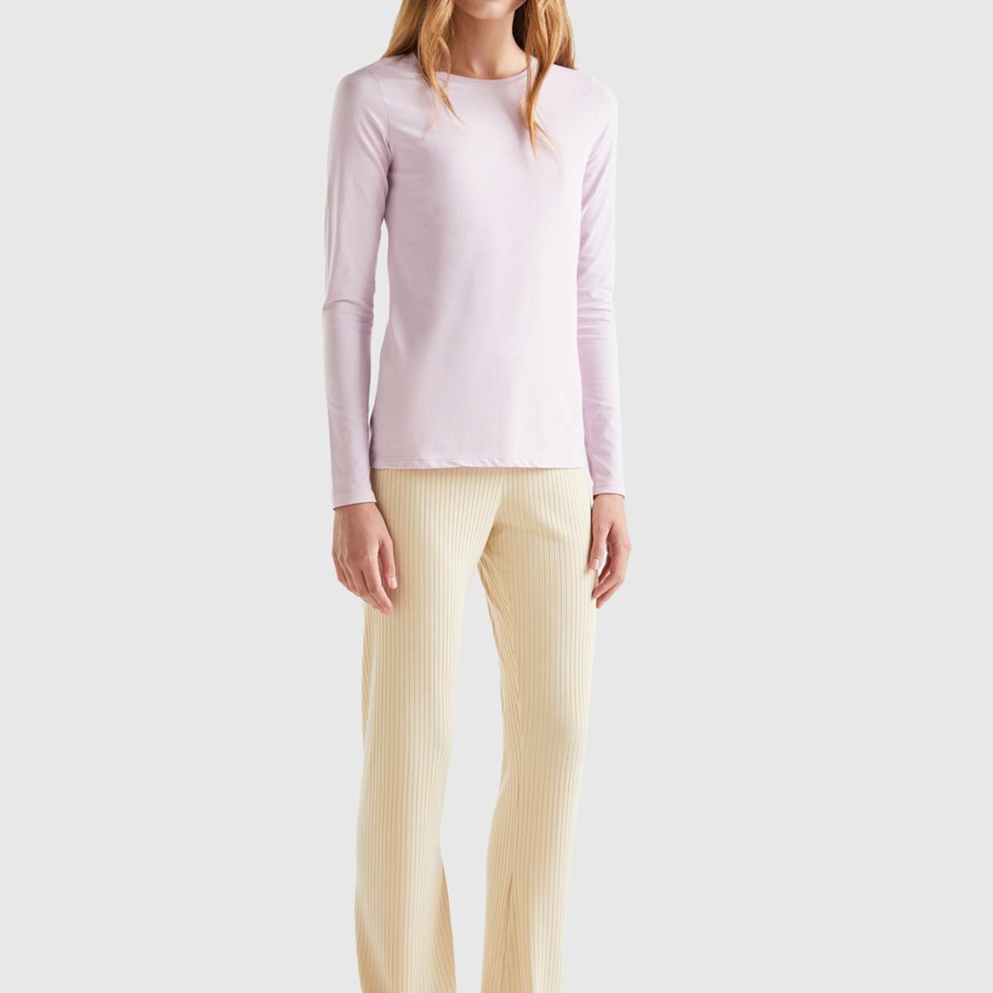 Kadın Bej Geniş Paça Pantolon