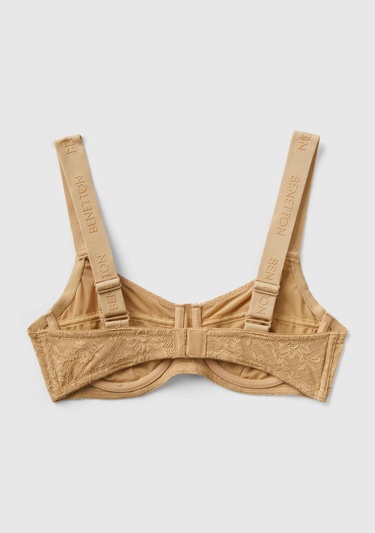  Kadın Taba Dantelli Balkonet Sütyen