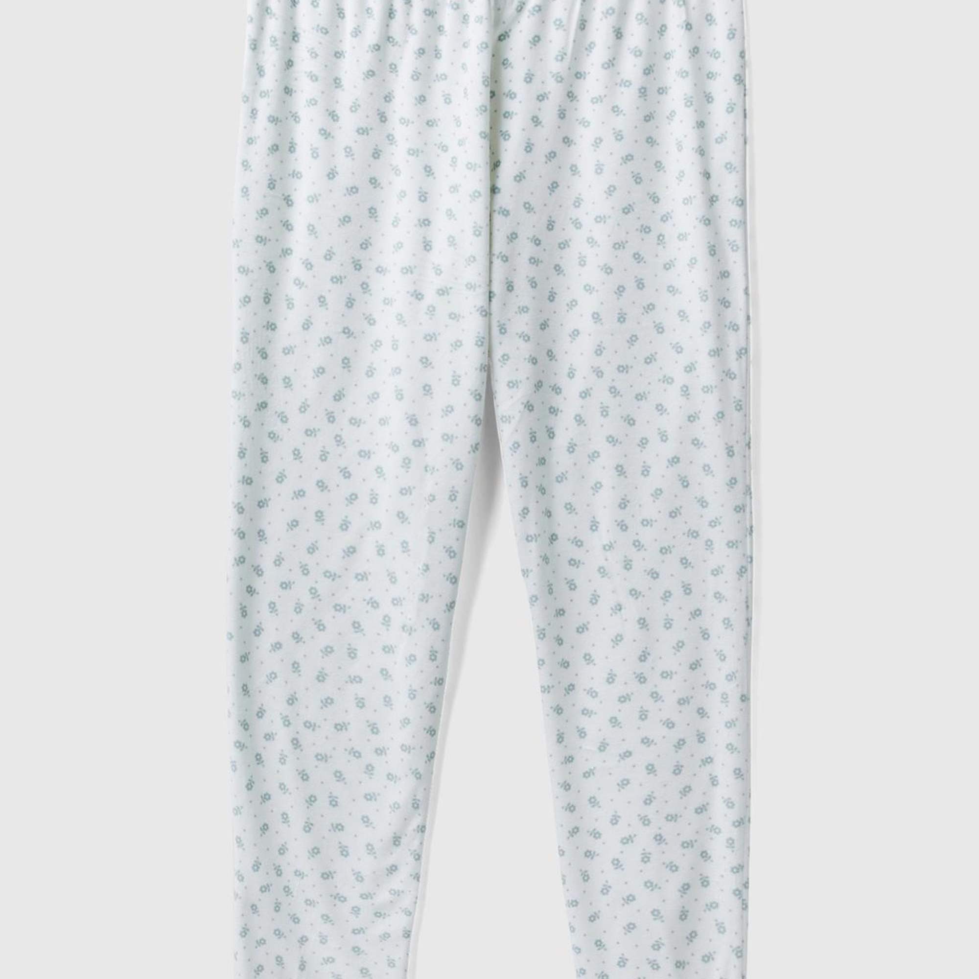 Kadın Krem Tamamı Desenli Pijama Alt