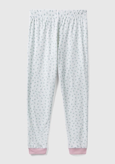  Kadın Krem Tamamı Desenli Pijama Alt