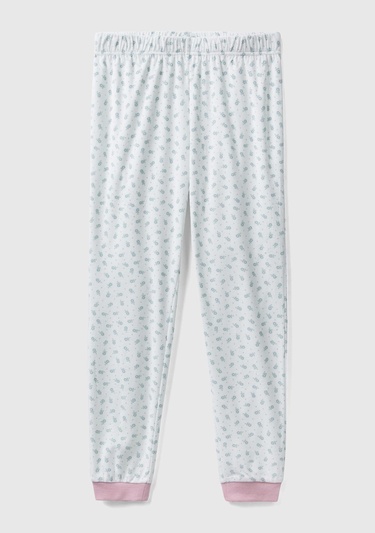  Kadın Krem Tamamı Desenli Pijama Alt