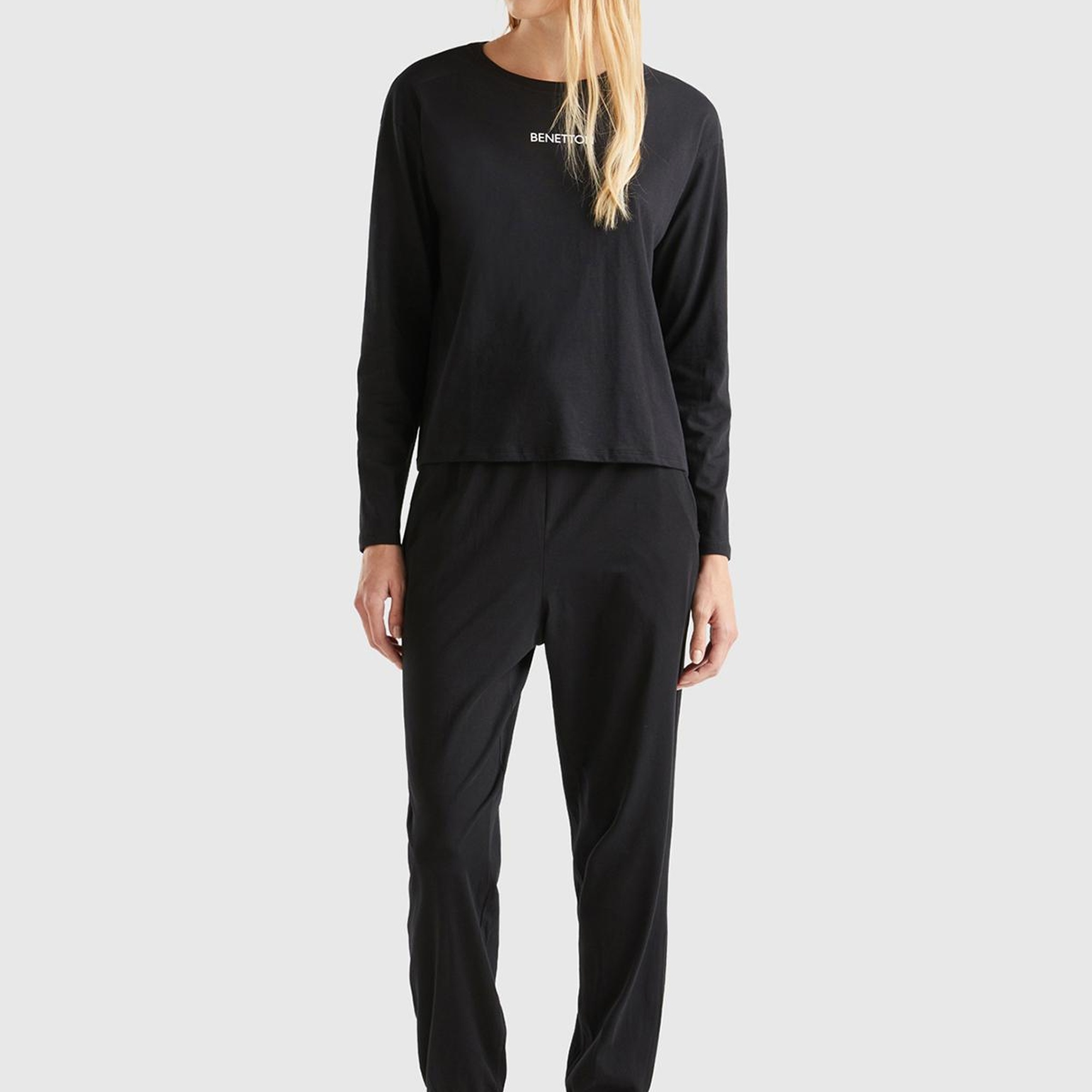 Kadın Siyah Slogan Baskılı T-Shirt