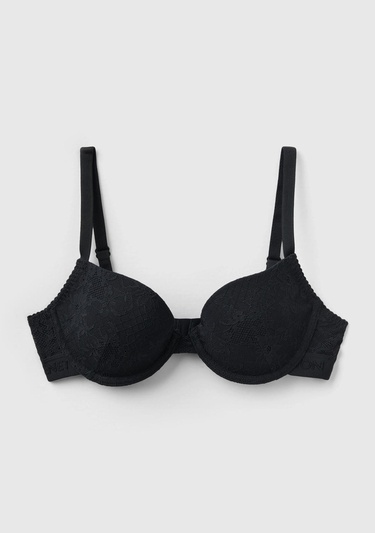  Kadın Siyah Dantelli Sütyen