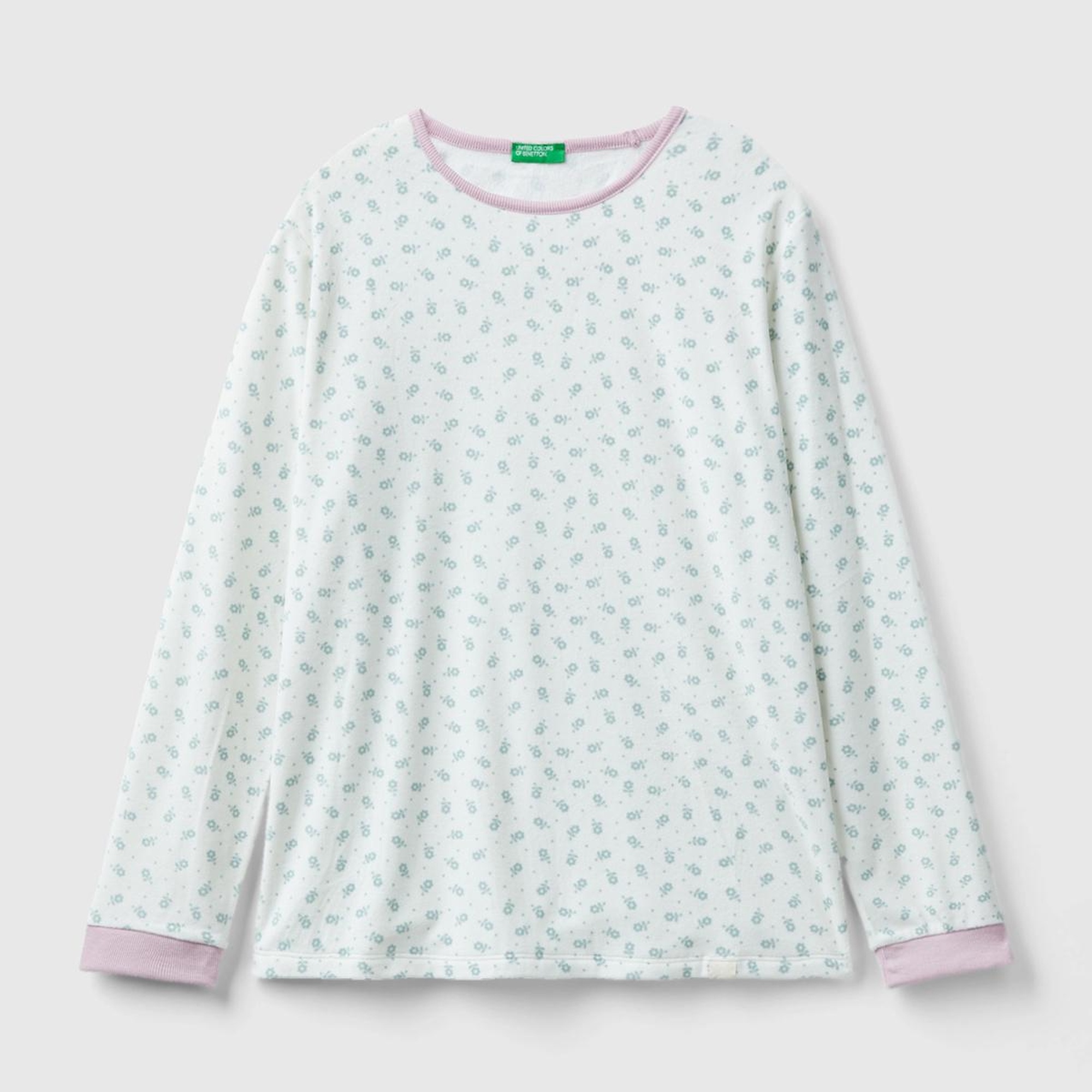 Kadın Krem Tamamı Desenli Pijama Üst