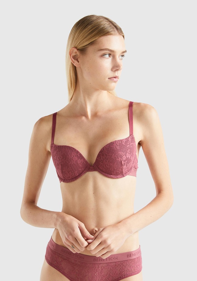  Kadın Bordo Dantelli Sütyen