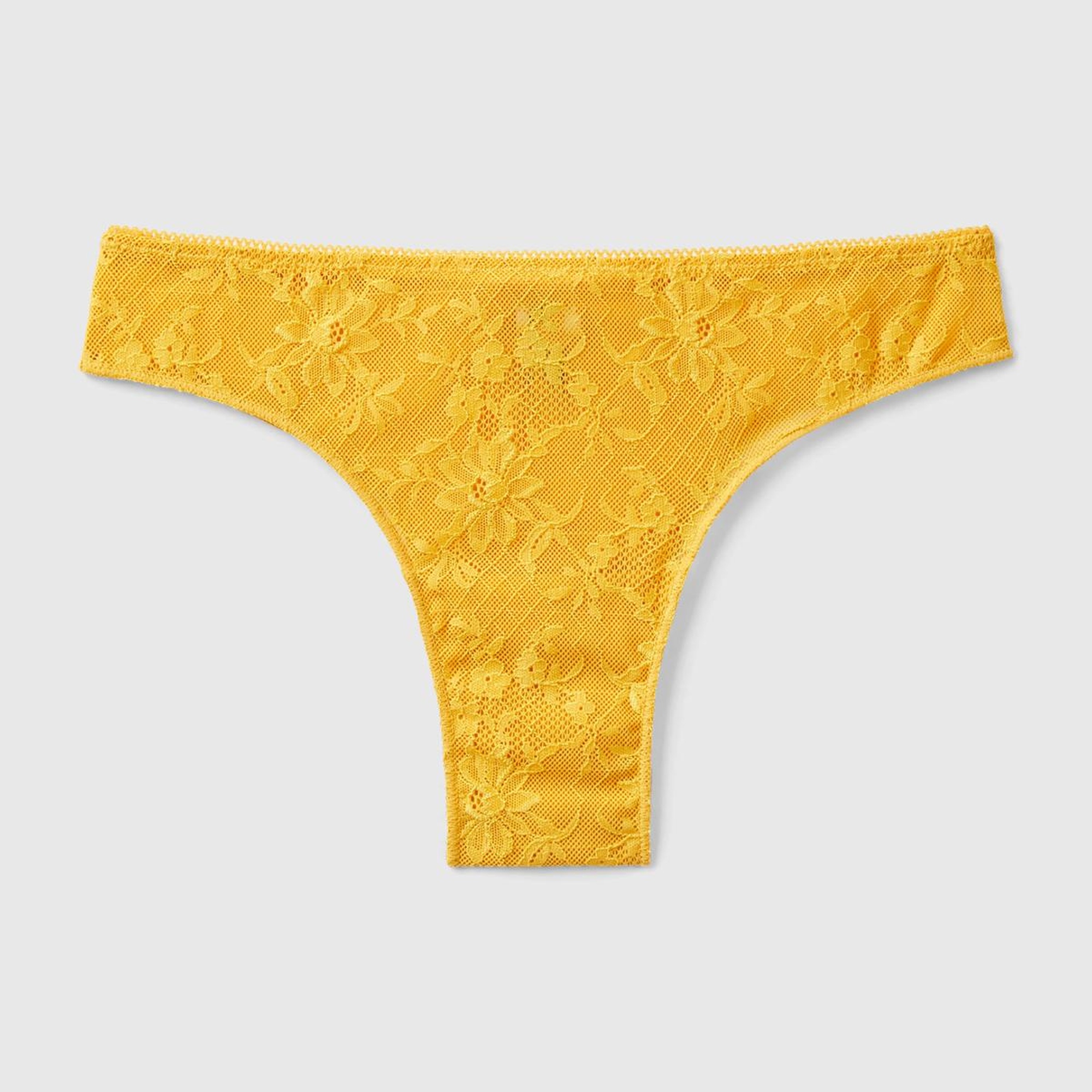 Kadın Hardal Dantelli Brazilian Külot