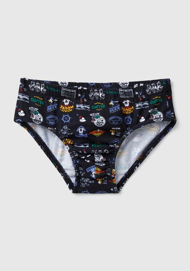  Erkek Çocuk Siyah Mickey Baskılı Külot