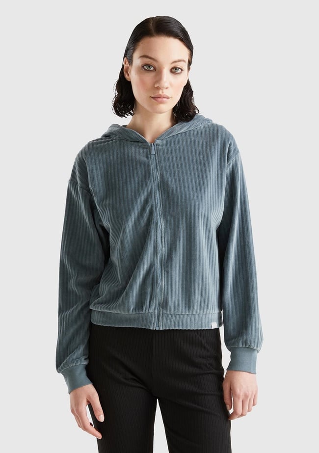  Kadın Antrasit Geniş Ribanalı Sweatshirt