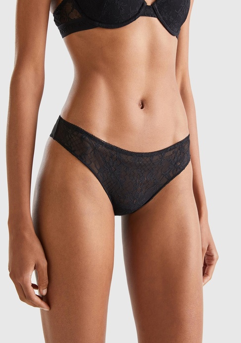  Kadın Siyah Dantelli Brazilian Külot