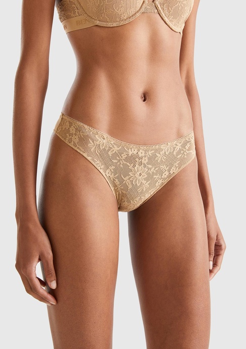  Kadın Taba Dantelli Brazilian Külot