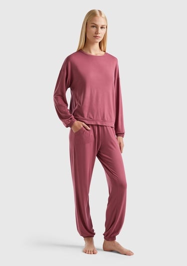  Kadın Bordo Büzgü Paçalı Eşofman Alt