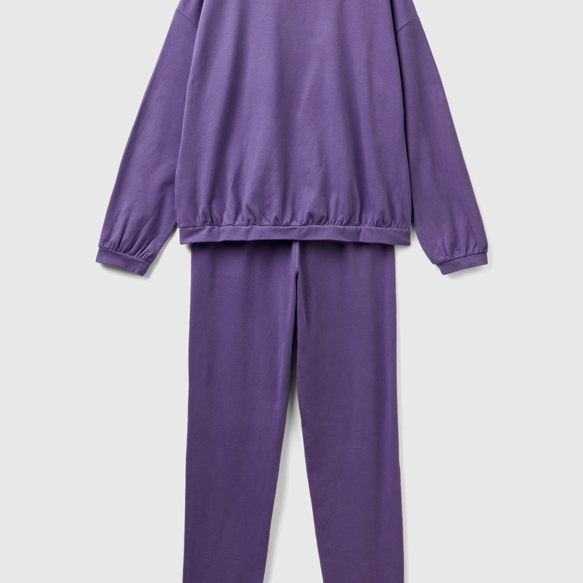 Kadın Mor Slogan Baskılı Pijama Takımı