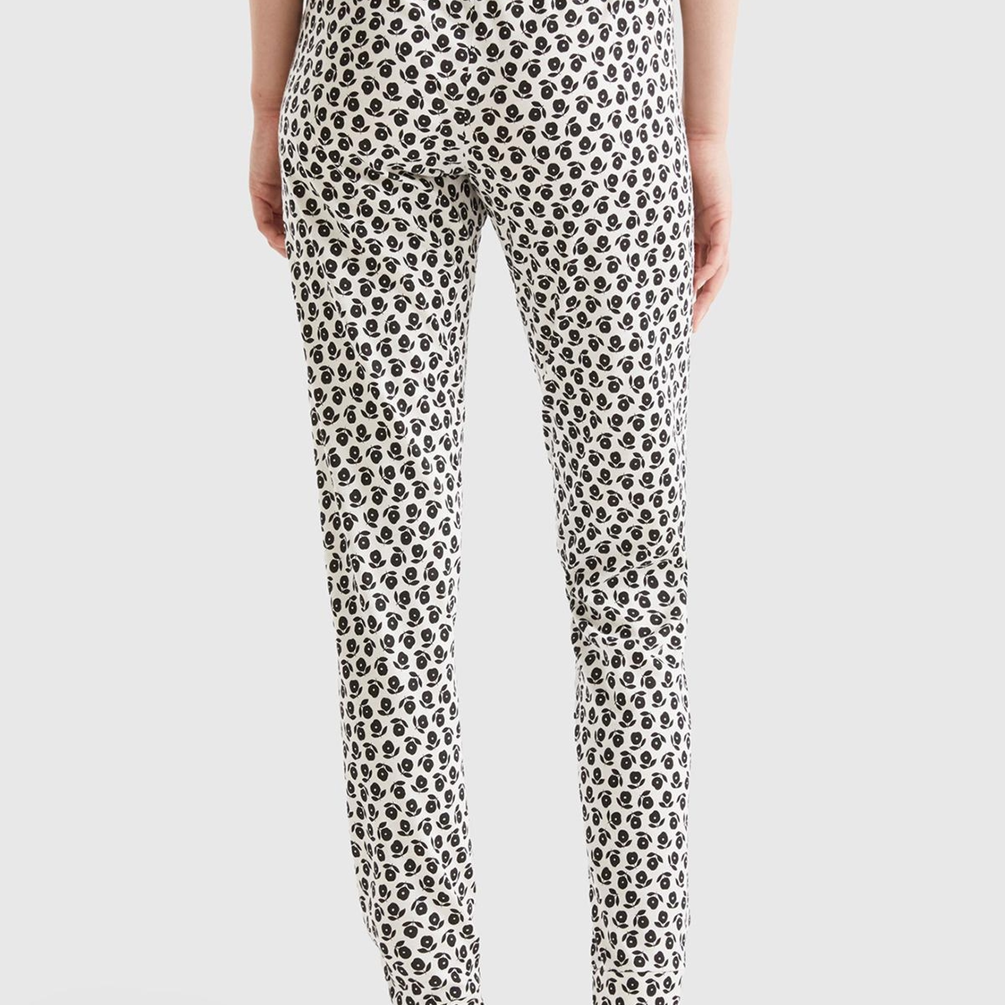 Kadın Karışık Tamamı Desenli Viskoz Karışımlı Pijama Alt