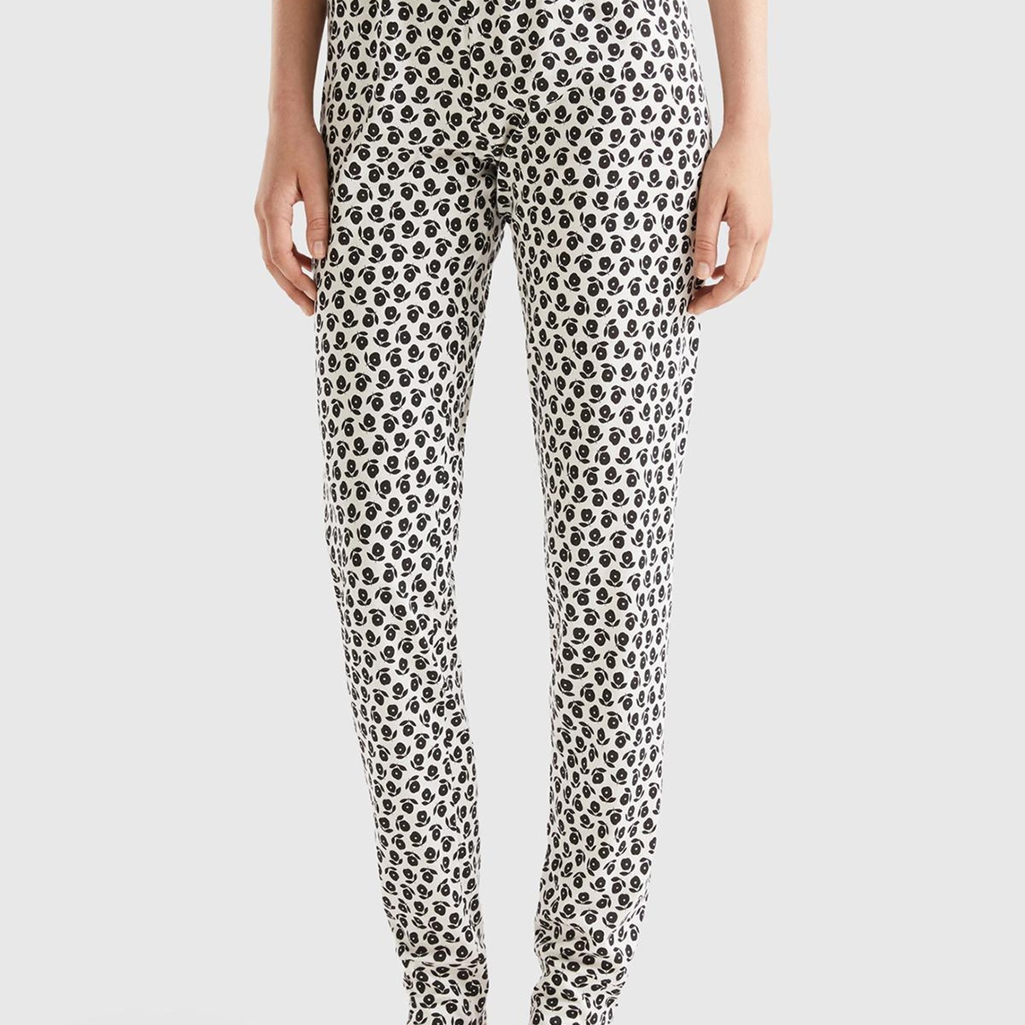 Kadın Karışık Tamamı Desenli Viskoz Karışımlı Pijama Alt