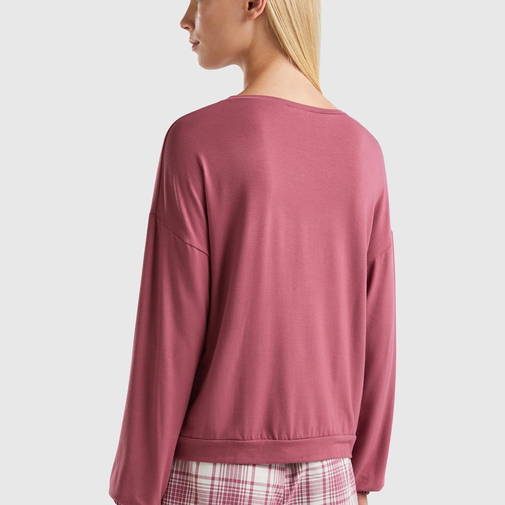 Kadın Bordo Etiket Detaylı Sweatshirt