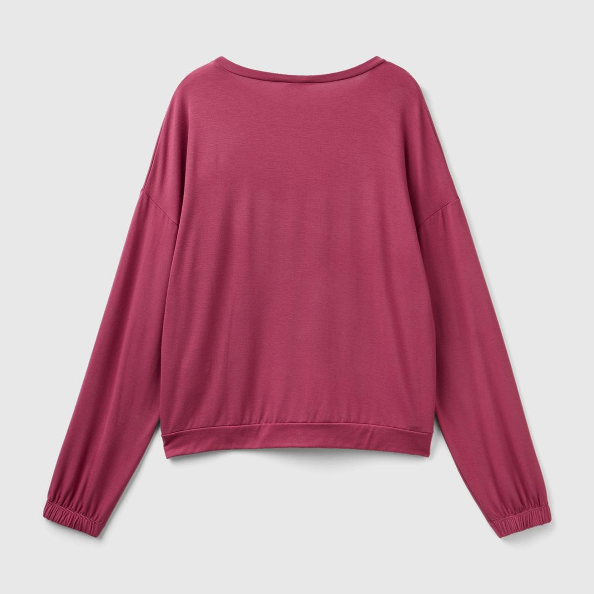 Kadın Bordo Etiket Detaylı Sweatshirt