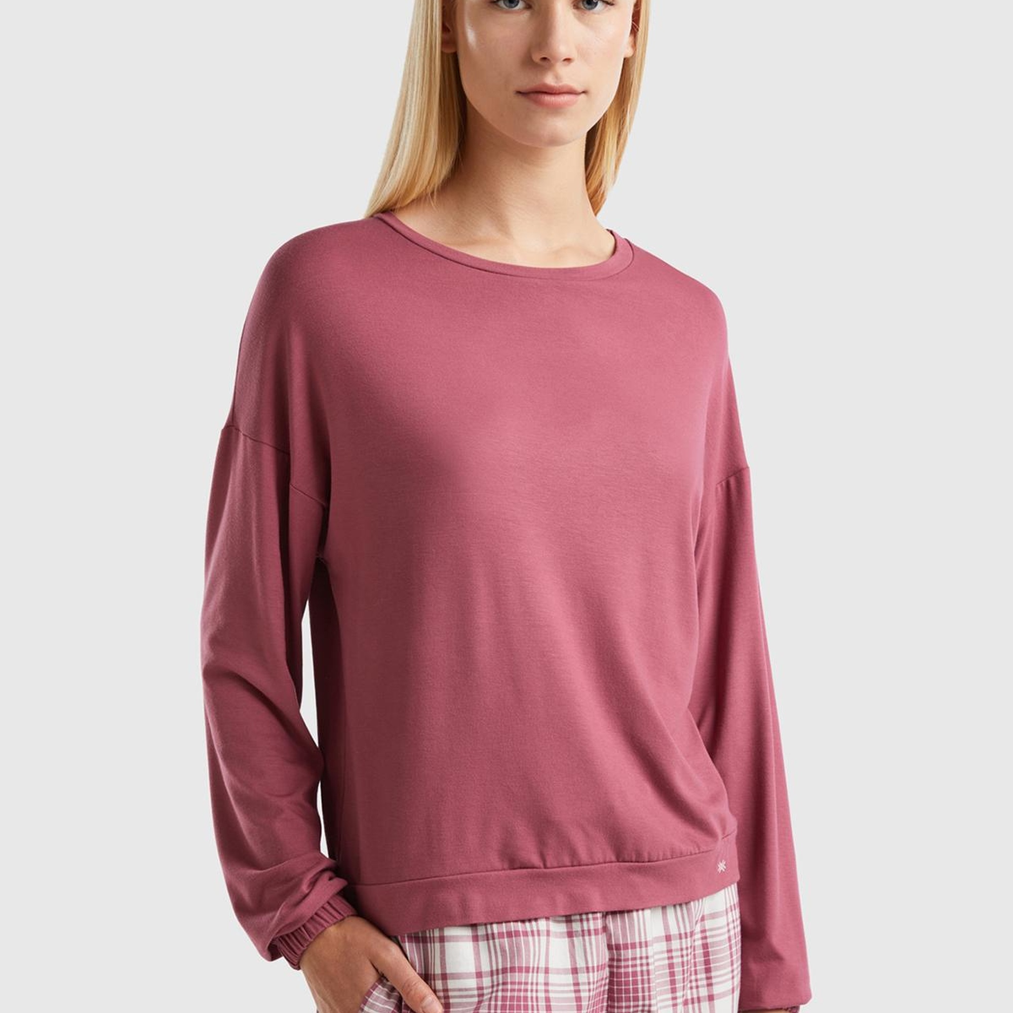 Kadın Bordo Etiket Detaylı Sweatshirt