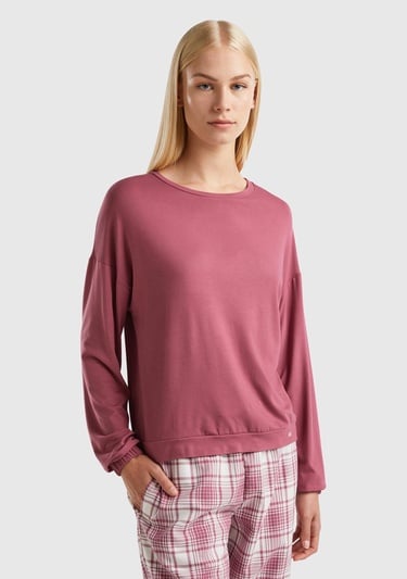  Kadın Bordo Etiket Detaylı Sweatshirt