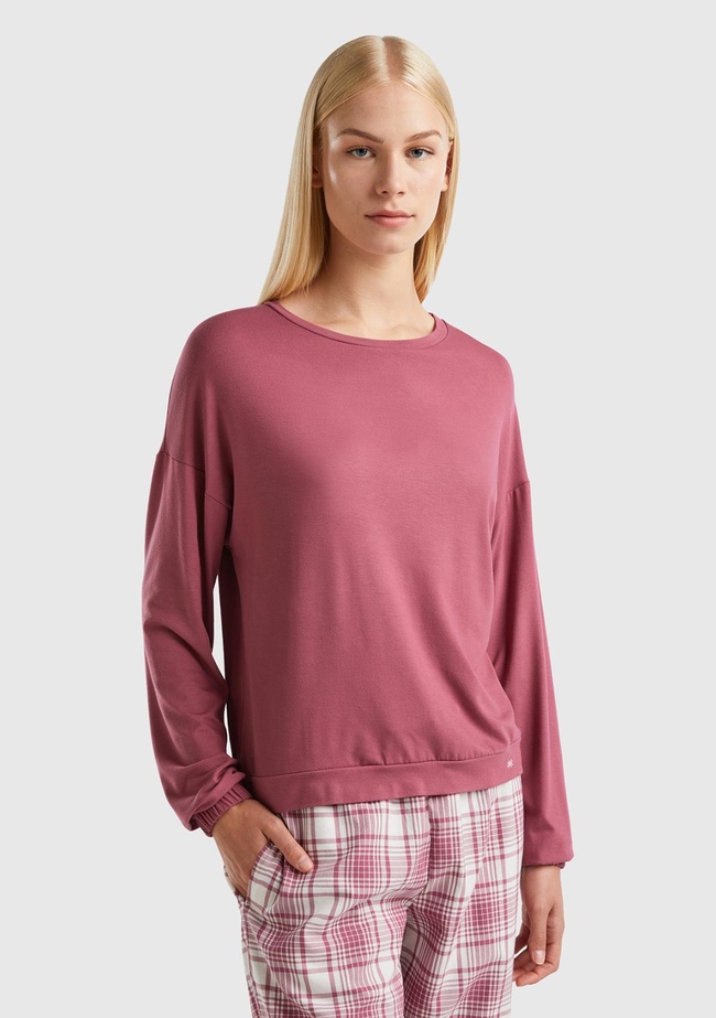  Kadın Bordo Etiket Detaylı Sweatshirt