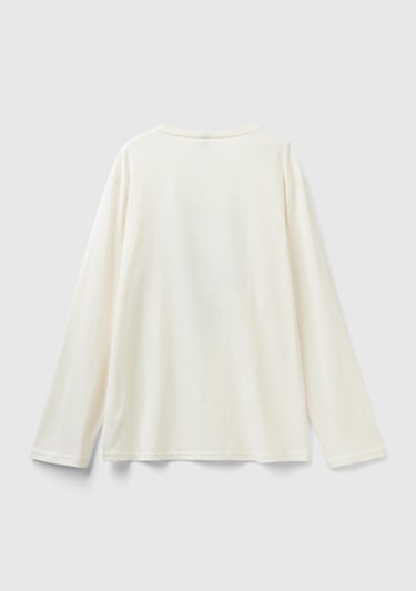  Erkek Krem Disney Baskılı Sweatshirt