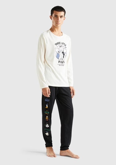  Erkek Krem Disney Baskılı Sweatshirt
