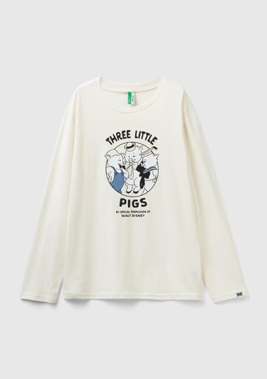  Erkek Krem Disney Baskılı Sweatshirt